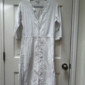 GAP XS/S White Textured Tie-Waist Dress